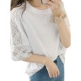 thumbnail image 5 of ZANZEA Women Half Sleeved Hollow Out Floral Blouse Baggy Shirts Tops, 5 of 6