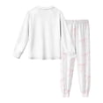 thumbnail image 5 of WOYY Girls Pajamas Long Sleeve Bow Graphic Tee Sleep Pants Comfy Loungewear, Sizes 3-14, 5 of 6
