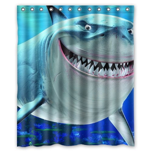 TOUXIHAA Finding Nemo Shark Shower Curtain Bathroom Curtain Set with Hooks Size 60x72 inches