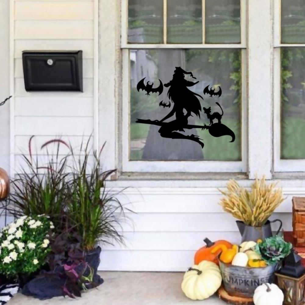 48pcs Halloween Decorations Halloween Wall Stickers Black Bats Spider Haunted House Pumpkins Spooky Witch Ghost Scary Skeleton Decals for Window Home Kids Room Nursery Halloween Party Supplies 
