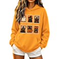thumbnail image 3 of ThriftyPlait Halloween Graphic Hoodie for Women Long Sleeve Loose Fit Top for Holiday Casual Fall Pullover Sweatshirt with Front Pocket, 3 of 6