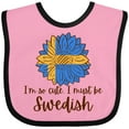 thumbnail image 3 of Inktastic I'm So Cute, I Must Be Swedish Sunflower Boys or Girls Baby Bib, 3 of 4