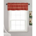 thumbnail image 3 of Red Wood Grain Kitchen Valances for Windows Farmhouse Linen Window Valance Curtain for Living Room Window Treatment Farmhouse Vintage Wooden Rustic Planks Valance Rod Pocket Topper, 60 x 18 Inch, 3 of 6