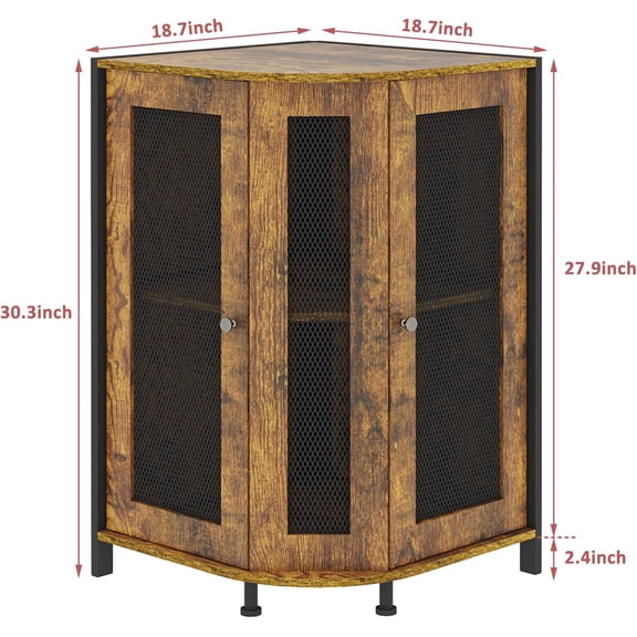 Coffee Bar Cabinet, 3-Tier Corner Storage with 18.7" Countertop and Magnetic  for Kitchen Living Room