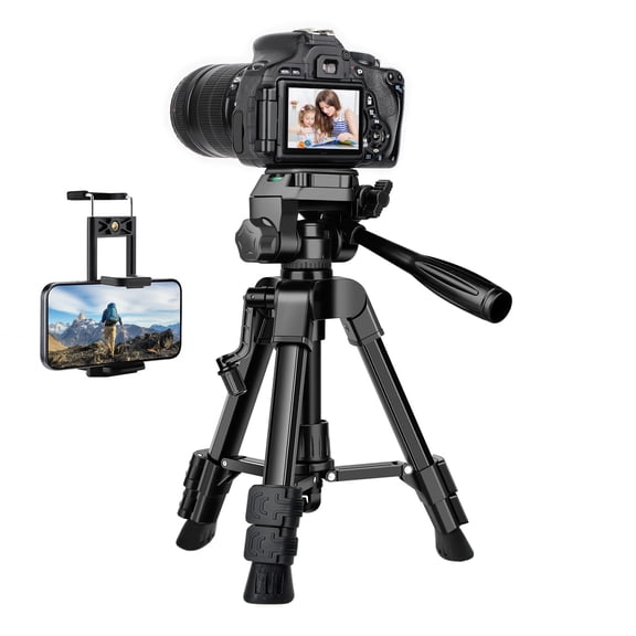 KALCINTY Mini Tripod for Camera, 25'' Small Tripod with Phone Holder and Quick Release, Portable Travel Tripod with Carry Bag