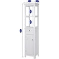 thumbnail image 6 of Spirich Home Bathroom Freestanding Storage Cabinet with Two Tier Open Shelves, Tall Slim Cabinet with Door and Drawer, Free Standing Linen Tower 15.75 ''(White with Drawer), 6 of 6