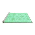 thumbnail image 2 of Ahgly Company Machine Washable Indoor Round Oriental Turquoise Blue Traditional Area Rugs, 6' Round, 2 of 4
