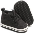 thumbnail image 1 of Baby Boy Girl Soft Sole Canvas Sneakers Sparkle High Top Lace Up Infant Unisex Ankle Shoes Booties Toddler Newborn Prewalker First Baby Walking Crib Shoes, 1 of 6