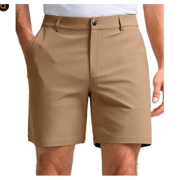 Domuza Mens Golf Shorts Classic-Fit Casual Comfy Shorts 2026 Summer Trendy Lightweight Dressy Travel Shorts with Pockets Khaki 3XL