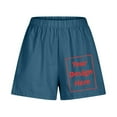 thumbnail image 3 of Women's Solid Color Linen Shorts Casual Elastic Waistband With Pockets Womens Jean Shorts for Summer Womens Linen Shorts Shiny Shorts for Women Cop Women Shorts Jumpsuit Shorts for Women Sequin Shorts, 3 of 8