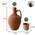 thumbnail image 7 of Handmade Clay Water Pitcher with 6 Clay Cups, Natural Unglazed Terracotta Water Carafe with 6 Earthen Mugs, Traditional Mud Jug, Self-Cooler Pottery Jar for Drinking Water with 6 Mugs, Small, 7 of 7