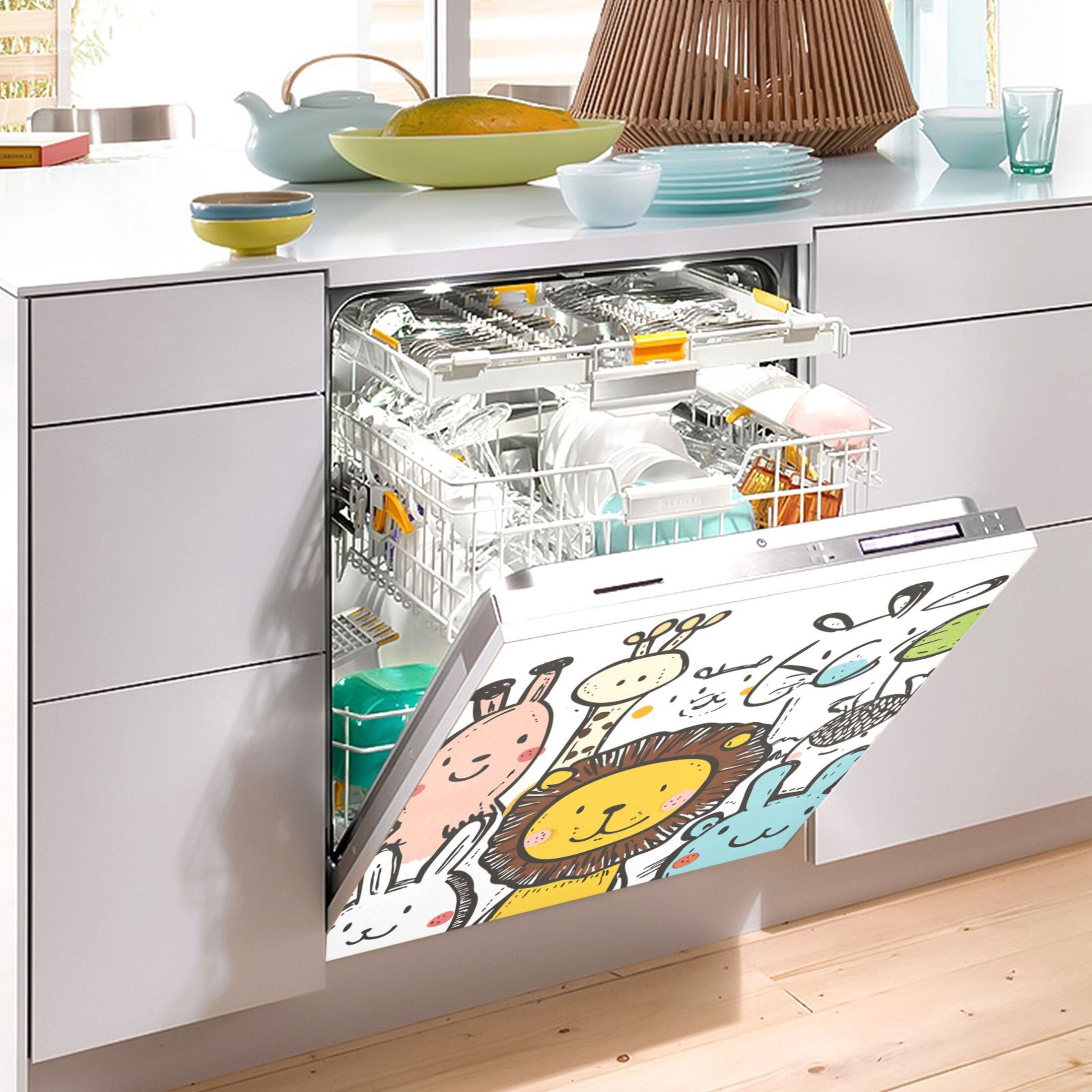 Dishwasher Magnetic Sticker 23x26 Inch Refrigerator Magnetic Sticker Washing Machine Magnetic Sticker Kitchen Panel Magnetic Sticker Home Decor Super Cute Little Lion