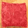 thumbnail image 2 of Satin Rosette Decorative Throw Pillow/Sham Cushion Cover Coral, 2 of 3
