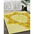 thumbnail image 3 of Ahgly Company Tapis de Zone Carré Jaune Transitionnel Lavable en Machine, 4 Pieds Carré, 3 of 7