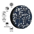 thumbnail image 4 of Yiaed Cherry Blossoms on Navy Background Print Tire Wheel Cover, Waterproof Spare Tire Cover Fit for Jeep, Truck,Trailer, RV, SUV, Camper and Most Vehicle-15 inch, 4 of 6