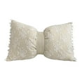 thumbnail image 2 of HomeKingdee Embroidered Lace Throw Pillow - Decorative Bow Shaped Pillow for Couch/Bedroom, White Floral & Striped Lace, Removable Washable Cover, Lumbar Cushion , Cute Home Decor Gift, 2 of 6