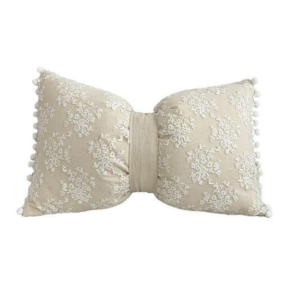 and Linen Pillow Floral Sofa Pillow Cushion Two Purpose Bow Pillow Lumbar Pillow 19.6x11.8 Inches Christmas Day Gift