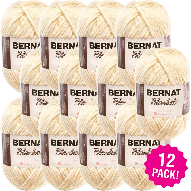 Bernat Blanket Big Ball Yarn Vintage White, Multipack of 12