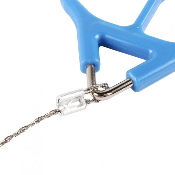 Steel Wire Saw Ring Scroll Emergency Tool for Wood, Metal, Plastic with Saw Tooth and Two Rings, Indicated for Fisherman