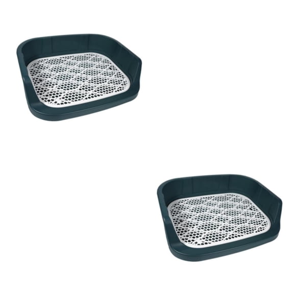 Greeniant Bandeja de arena para mascotas Orinal para gatos Inodoro para animales pequeños Caja de arena para perros Azul 2piezas
