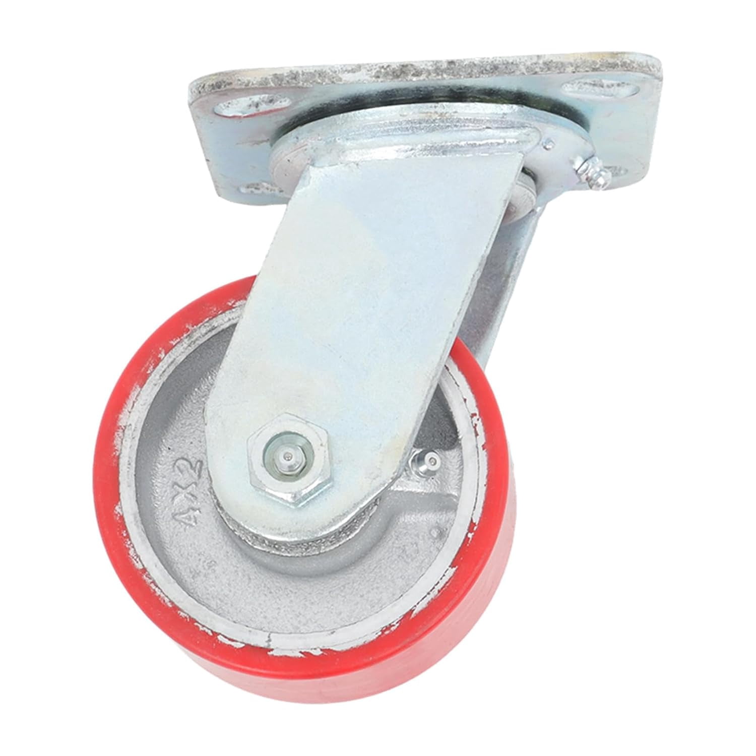 4 Pack Industrial Plate Swivel Caster Wheels 4 Inch 2800 Lbs Load Capacity Heavy Duty Casters Polyurethane Wheel for Furniture, Workbench, Cart