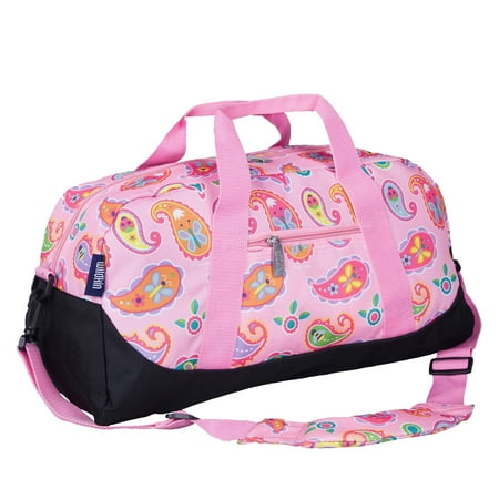 Wildkin Kids Overnighter Duffel Bag for Boys & Girls, Features Two Carrying Handles and Removable Padded Shoulder Strap, BPA & Phthalate Free (Paisley Pink)