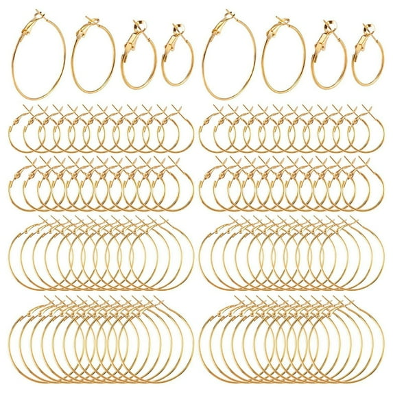 96 Pcs Alloy Round Beading Hoops DIY Earring Hoops Earring Making Kit for Women Hoop Earrings Making Hypoallergenic