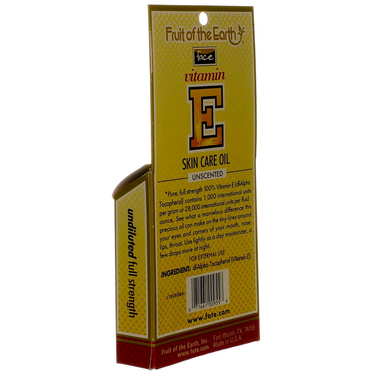 Fruit Of The Earth Vitamin E Skin Care Oil, Unscented, 0.5 oz (3 pack) (Bundle)