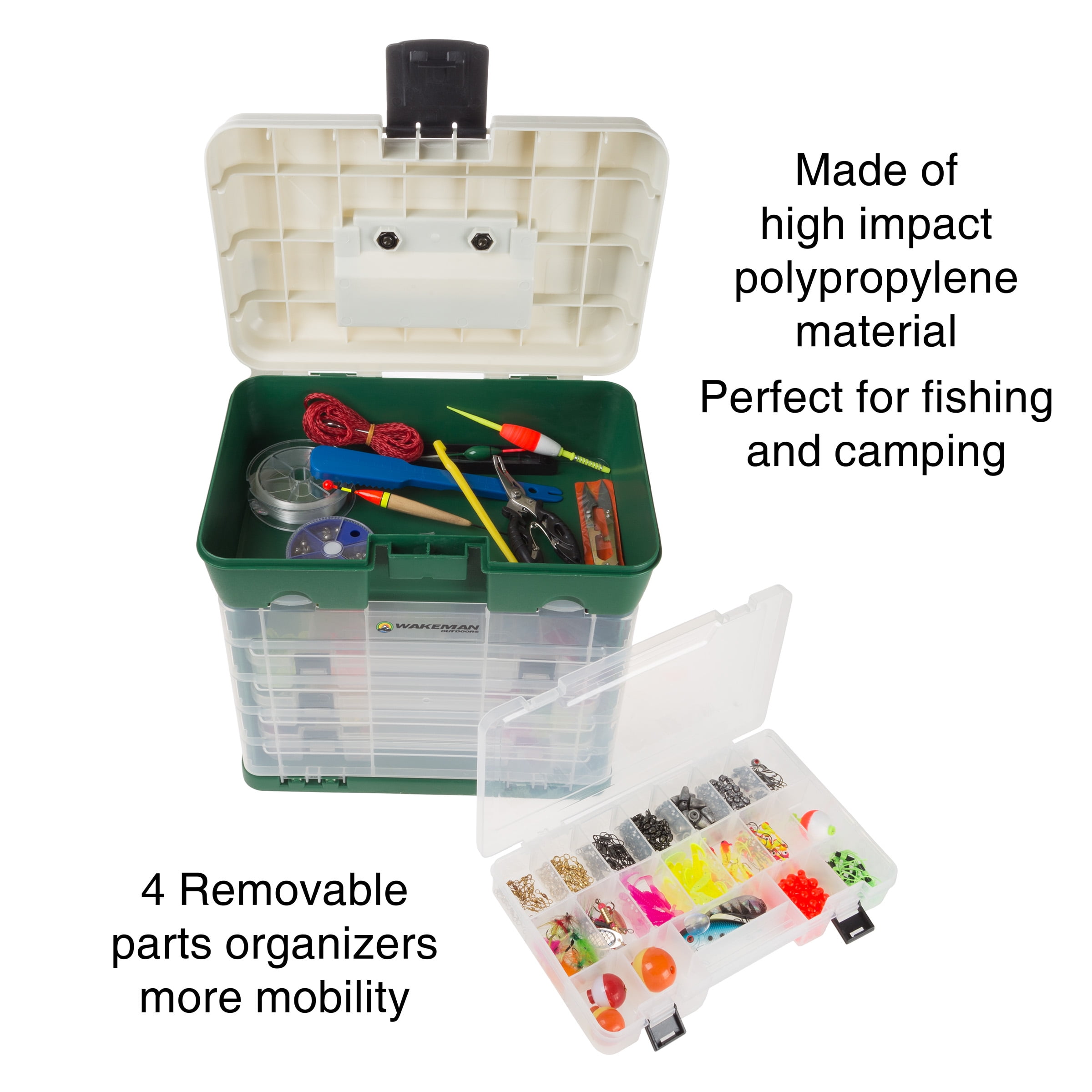 Tackle Box Organizer - Durable Plastic Storage Tacklebox and Craft Supplies  by Wakeman.