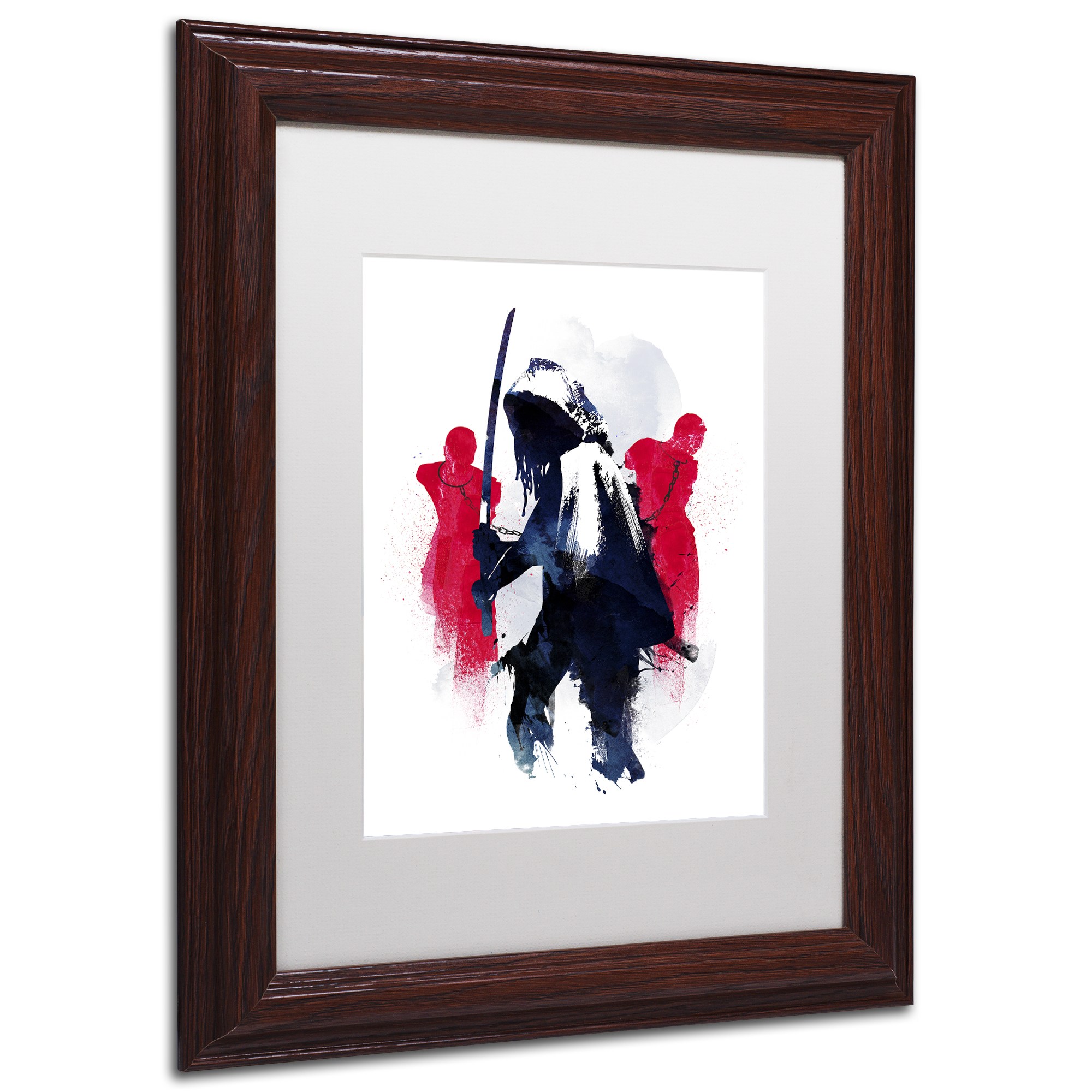 Trademark Fine Art 'Michonne' Canvas Art by Robert Farkas, White Matte, Wood Frame