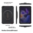 thumbnail image 3 of Shockproof Case for Samsung Galaxy Tab A9+ Plus 11" SM-X210 X216 X218, Military Grade Protection Rotating Stand Hand Strap Shoulder Strap Kids Friendly Bumper Rugged Case for Galaxy Tab A9+,Black, 3 of 8
