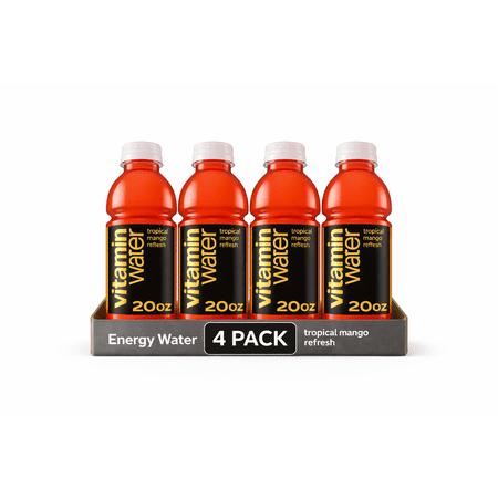 vitaminwater Refresh Tropical Mango Nutrient Enhanced Flavored Water Beverage, 20 fl oz Bottles (4)