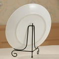 Ludlz AntiSlip Plate Stands for Display, Black Iron Easel Plate Holder