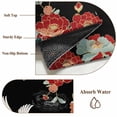 thumbnail image 6 of 3'x5' Area Rugs, Black Crane Indoor Outdoor Area Rug for Living Room Bedroom, Vintage Red Teal Spring Floral Botanical Washable Bathroom Rugs Kitchen Floor Carpet Mats Home Decor Aesthetic, 6 of 8