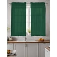 thumbnail image 2 of Pure Olive Green Tier Curtains 45 Inch Length, Sheer Curtains for Bedroom Living Room Window Simple Solid Color Rod Pocket Voile Drapes Kitchen Curtains Small Half Window 27.5"x45" 2 Panels, 2 of 6