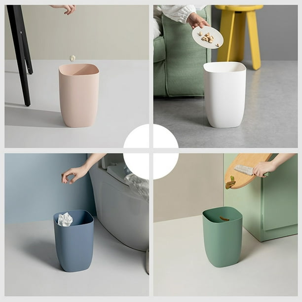 Bathroom Trash Bin Small Office Can Plastic Waste Paper Rubbish Bin