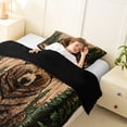 thumbnail image 3 of Manfei Woodland Bear Print Twin Comforter Sets,Vintage Wildlife Bedding Set,Green Brown,Black Reversible,2 Pieces,1 Comforter and 1 Pillowcase, 3 of 7