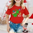 thumbnail image 2 of GDREDA T-Shirt Décontracté d'Été pour Filles avec Manches Pétales, Col Rond, Couleur Unie, pour Pâques et Usage Quotidien, Rouge, 10-11 Ans, 2 of 4