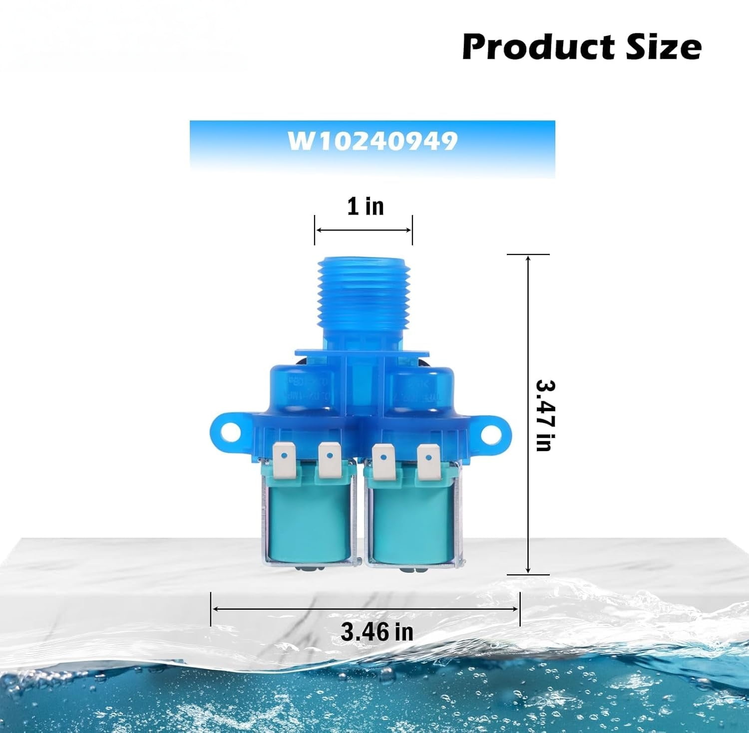 ABCISI W11168740 W10240949 Washer Cold Water Inlet Valve Replaces W10921514 ap6285450 4546379 Fit for whirl-pool ken-more may-tag Clothes Washer MVWX655DW1 WTW5700XW3