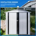 thumbnail image 4 of Dextrus Outdoor Storage Shed 6x4FT, Heavy Duty Metal Tool Sheds Storage House with Lockable Door & Air Vent for Garden, Patio, Lawn to Store Bikes, Trash Bins, Tools, White, 4 of 5