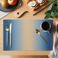 thumbnail image 2 of Placemats Set of 4, Navy Blue Ombre Woven Placemat, Linen Place Mats for Kitchen/Dining Tables, Modern Yellow Gradient Farmhouse Art Washable Table Mats for Party, 2 of 8