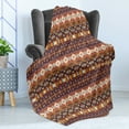 thumbnail image 4 of Colorful Soft Flannel Fleece Throw Blanket, Abstract Geometrical Native Aztec Style Composed Arrow Shaped Pattern Print, Cozy Plush for Indoor and Outdoor Use, 60" x 80", Multicolor, by Ambesonne, 4 of 5
