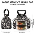 thumbnail image 5 of Black Halloween Spooky Elements Drawstring Lunch Bag Women - Drawstring Lunch Bag Insulated for Work Office - Stain-Resistant Large Lunchbags for Women with Multi-Pockets, 5 of 6
