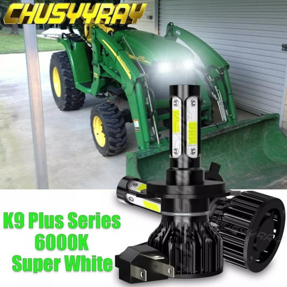 2x LED Headlight Bulbs 6000K White for Deere 3025E 3032E 3033R 3038E 3038R 3040 3041 pn 57M7166