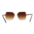 thumbnail image 4 of SA106 Womens Angular Beveled Rimless Butterfly Sunglasses Gold Brown, 4 of 4