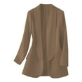 thumbnail image 6 of YDFCWXW Women Long Sleeve Blazer Open Front Cardigan Jacket Work Office Blazer Khaki, M, 6 of 8
