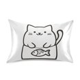 thumbnail image 7 of Yayeee Pillowcase Standard Size Set of 2 Satin Wrinkle Resistant Pillow Case, White Chubby Cat, 7 of 7