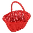 thumbnail image 1 of LITINKIMI Straw Basket With Handle Wicker Basket Red For Outdoor Activities 1Set, 1 of 7