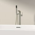 thumbnail image 3 of Logmey Brushed Nickel Freestanding Bathtub Faucet Floor Mounted Single Handle with Handheld Shower, 3 of 11