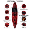 thumbnail image 6 of TROPOW Tandem Fishing Angler Kayak for 2 Person, 12.4Ft Sit on Top Kayak with Paddle, 660lbs Capacity Hard Shell Recreational Kayak with Large Rear Storage Perfect for Ocean Lakes Rivers, 6 of 6